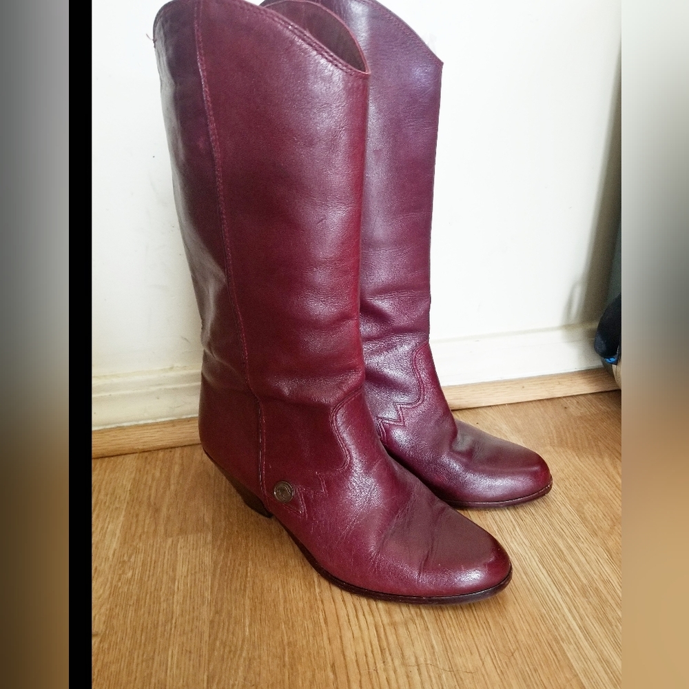 Vintage Cranberry Etienne Aigner Cowboy Boots || Leather 6.5
